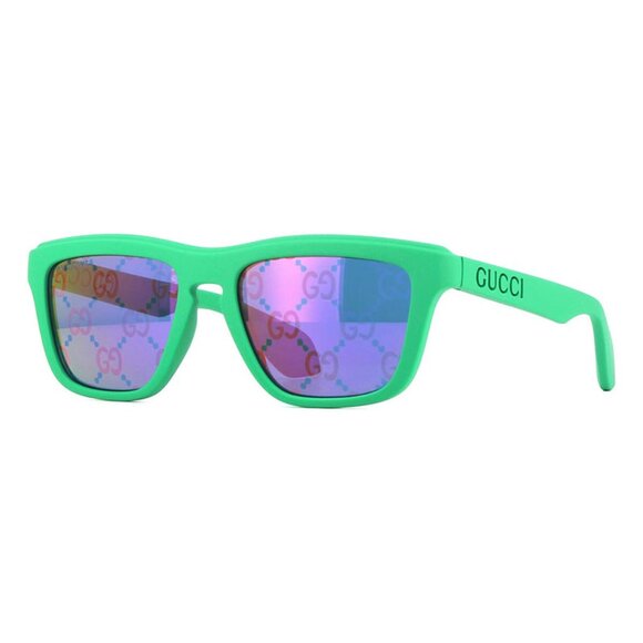 NEW GUCCI SQUARE SUNGLASSES GUCCI GG1571S 004 GREEN BLUE EYEWEAR - Picture 2 of 3